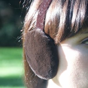 Real Mink Fur Matte Brown Earmuffs NWOT